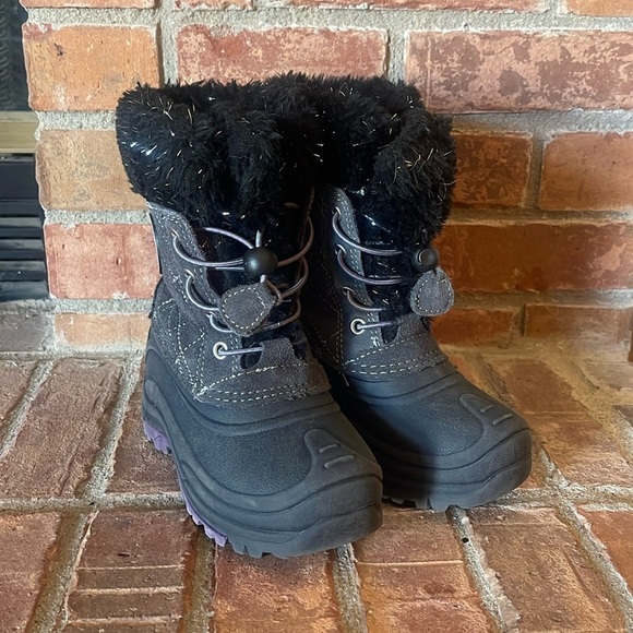 Totes Toddler Girls Black Snow Boots - Picture 1 of 6